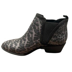 Betabrand Womens Tennis Western Boots Size 7 Black & Gray Leopard Print